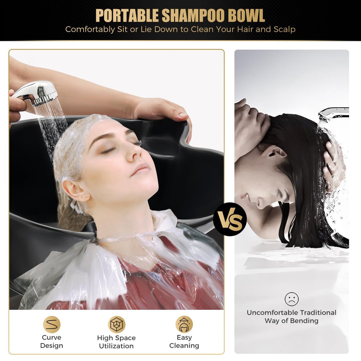 Portable Shampoo Bowl with Electric Pump B563