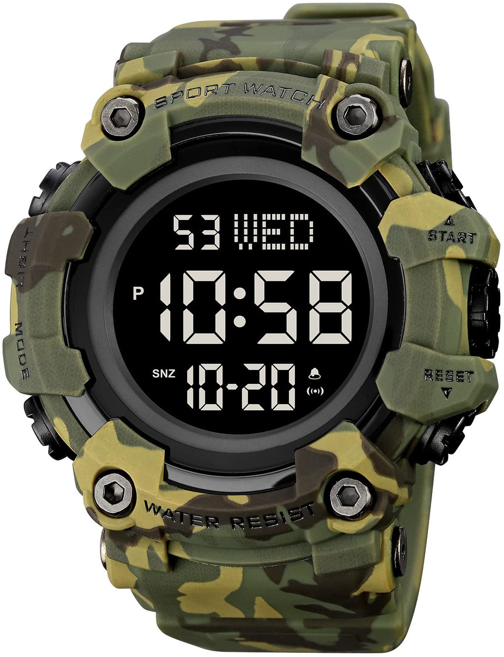 Men Digital Watch Waterproof LED Stopwatch P2249