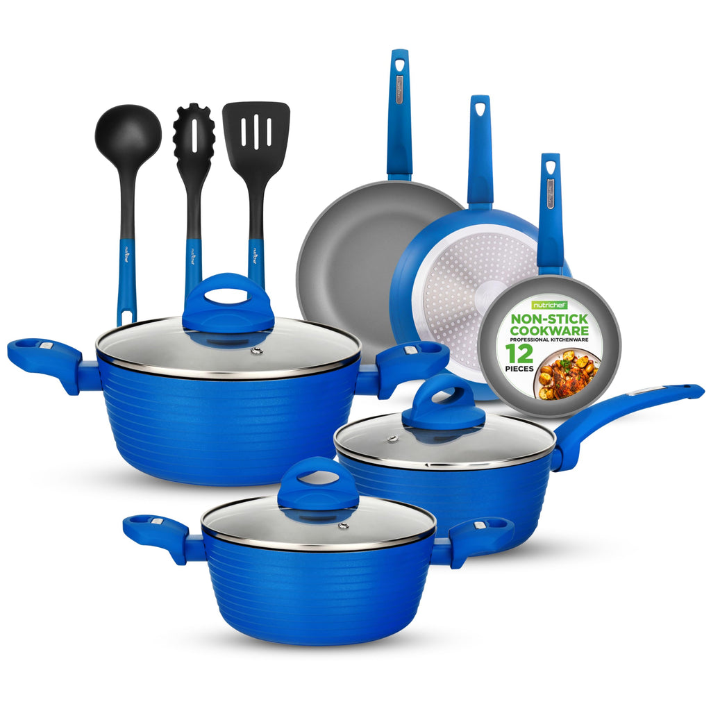 12 Pc Blue Nonstick Cookware Set T5585