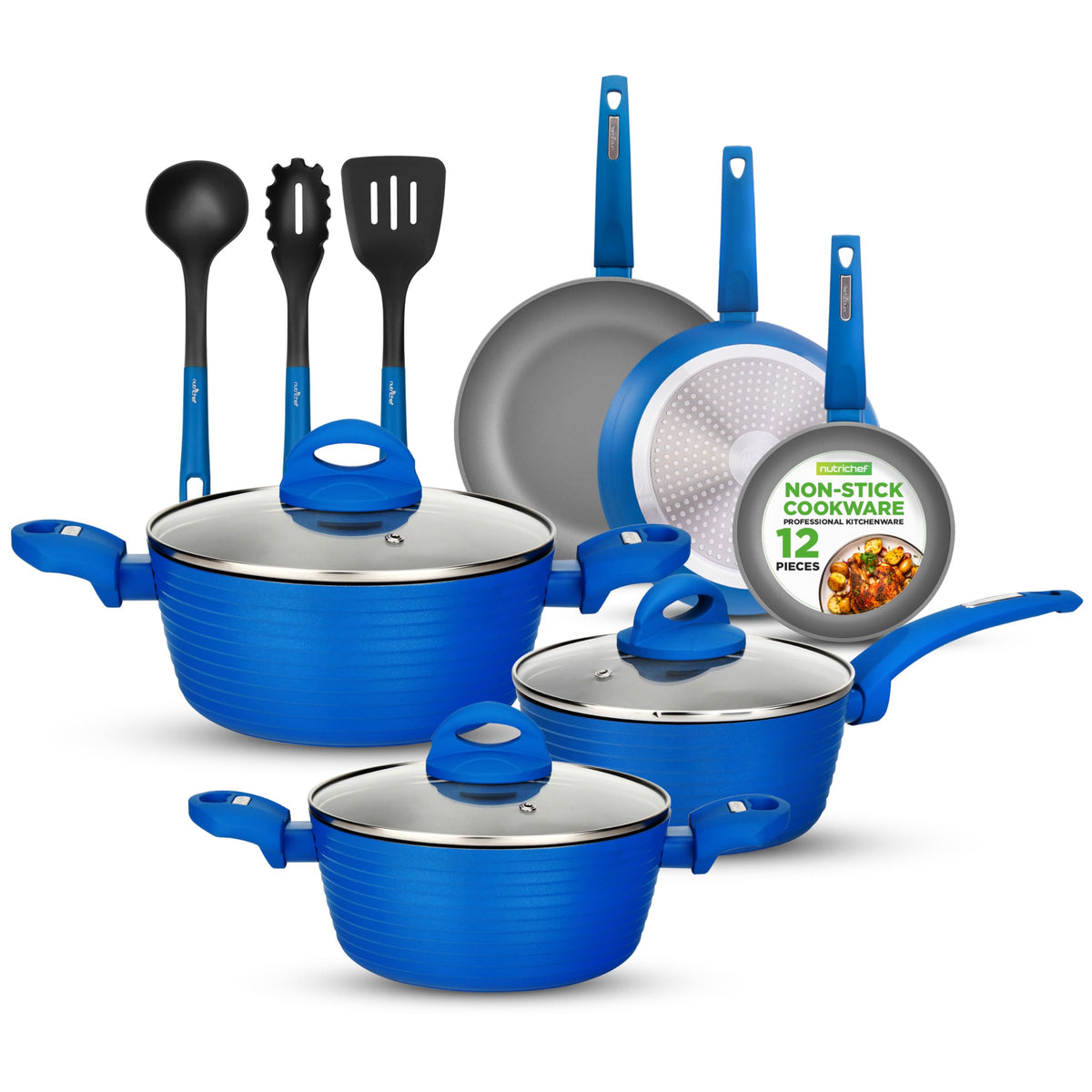 12 Pc Blue Nonstick Cookware Set T5585