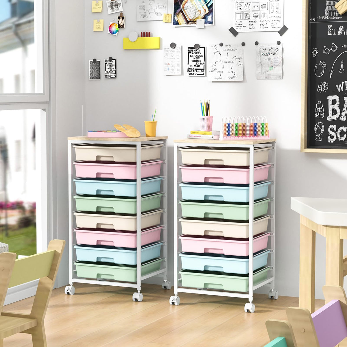 Rolling Cart with 8 Drawers D5587