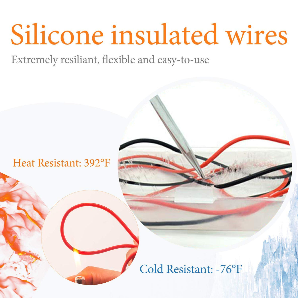 Silicone Test Leads Kit CAT III 1000V CAT IV 600V with Alligator Clips and Needle Probe 9PCS G1184