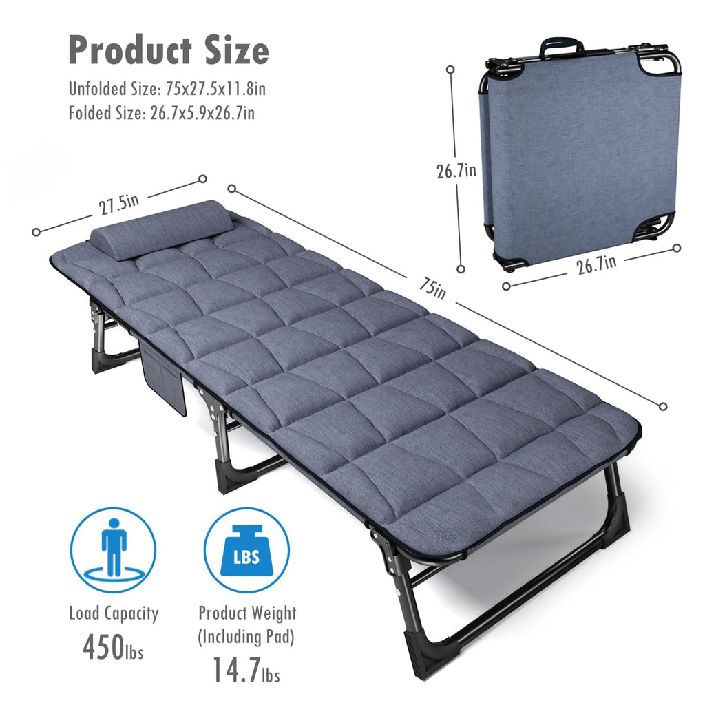 Folding Camping Cot with Pad K5678