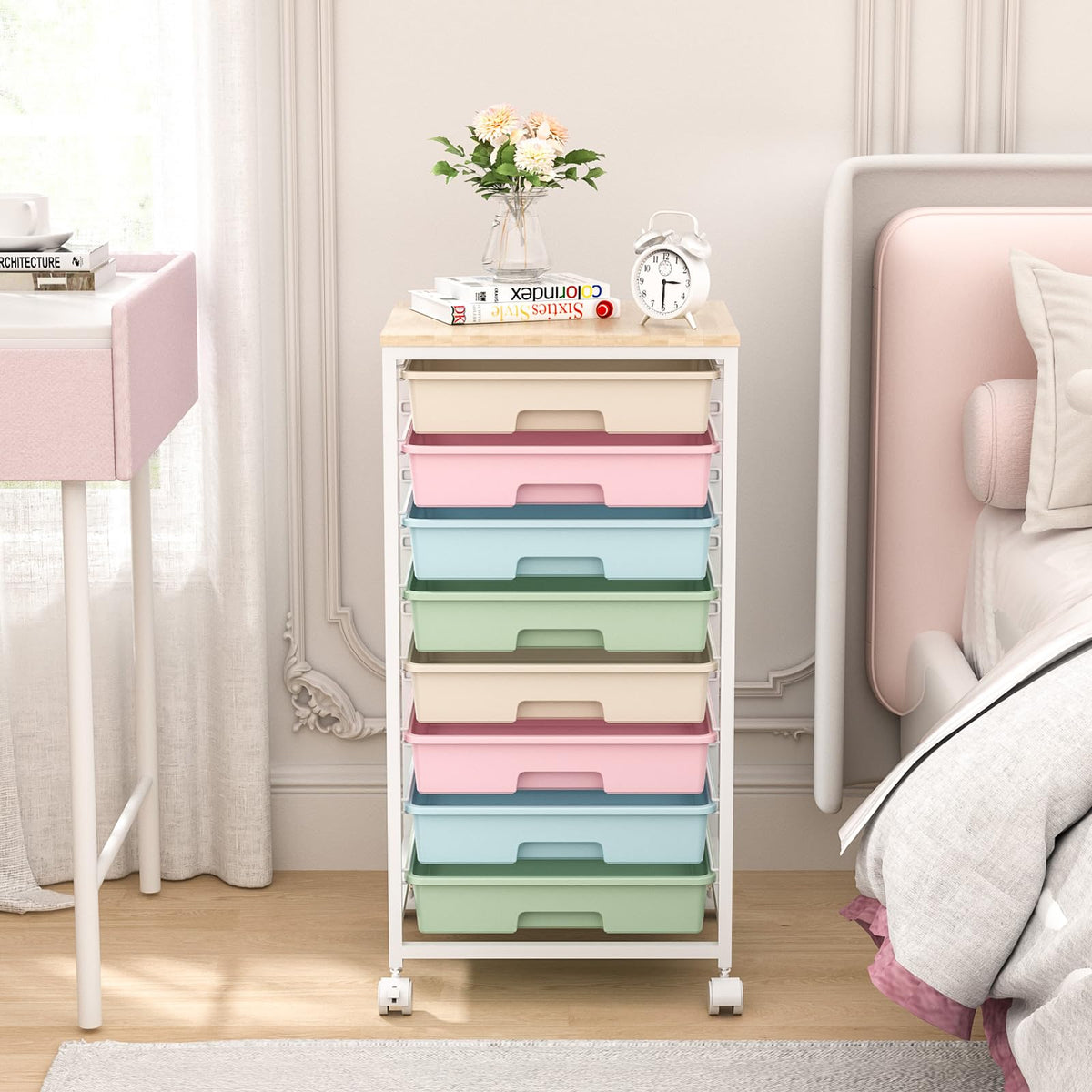 Rolling Cart with 8 Drawers D5587