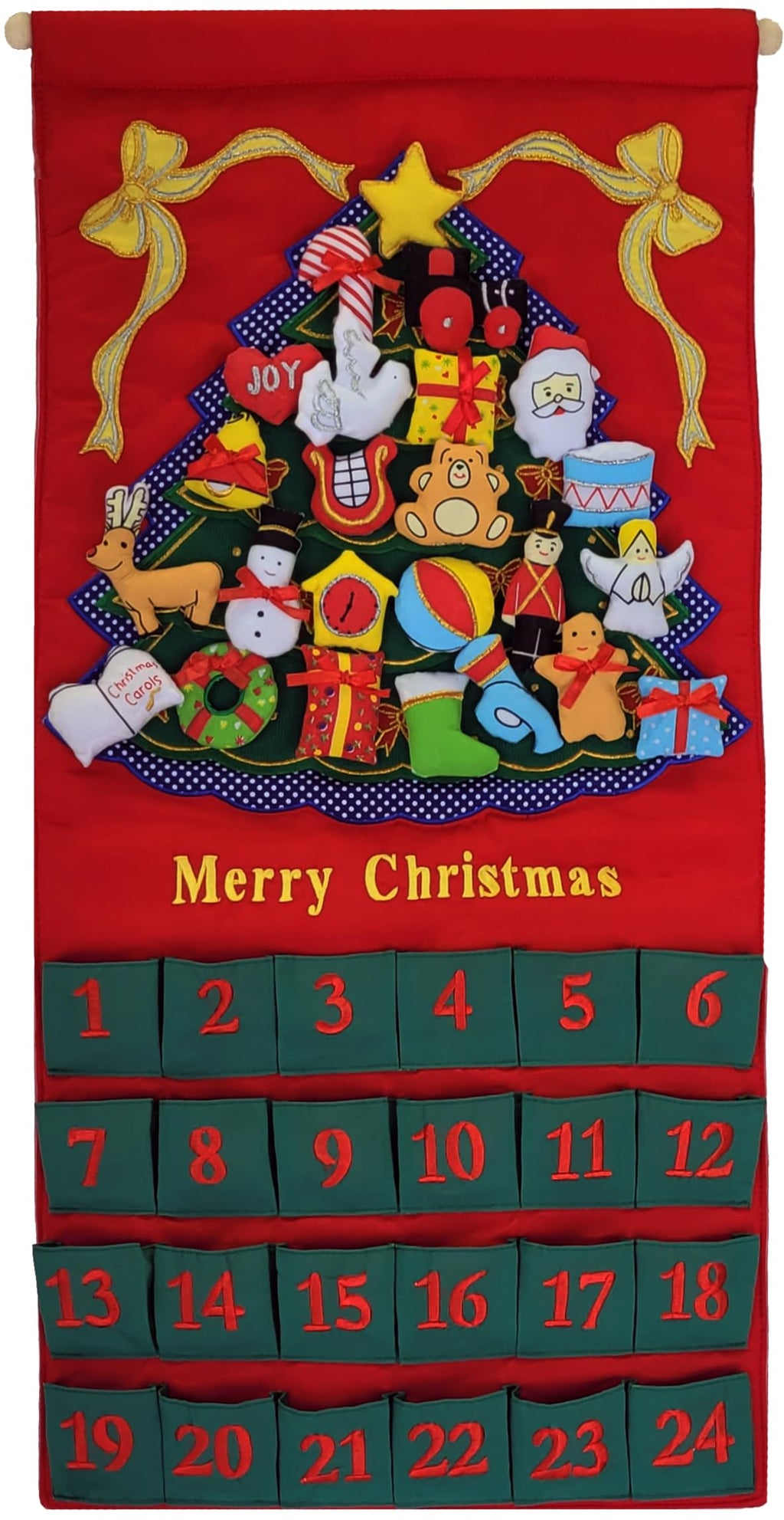 Christmas Advent Calendar with 24 Cloth Ornaments S221