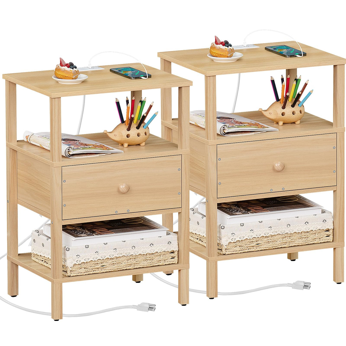 3 Tier Storage End Table Set 2 Q4340