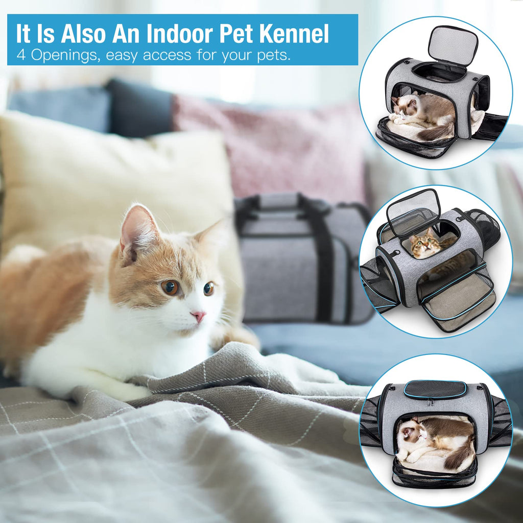 Airline Approved Expandable Soft Sided Pet Carrier with Fleece Pad Y132439
