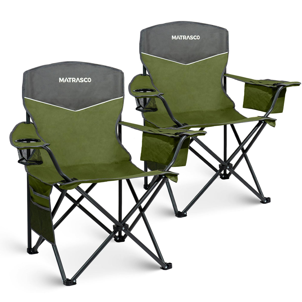 Green 2 Pack Folding Camping Chairs C7374