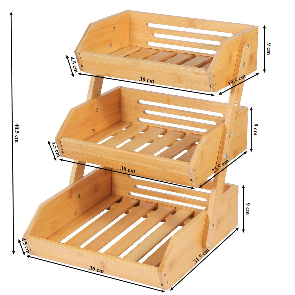 3 Tier Natural Bamboo Fruit Basket X2799
