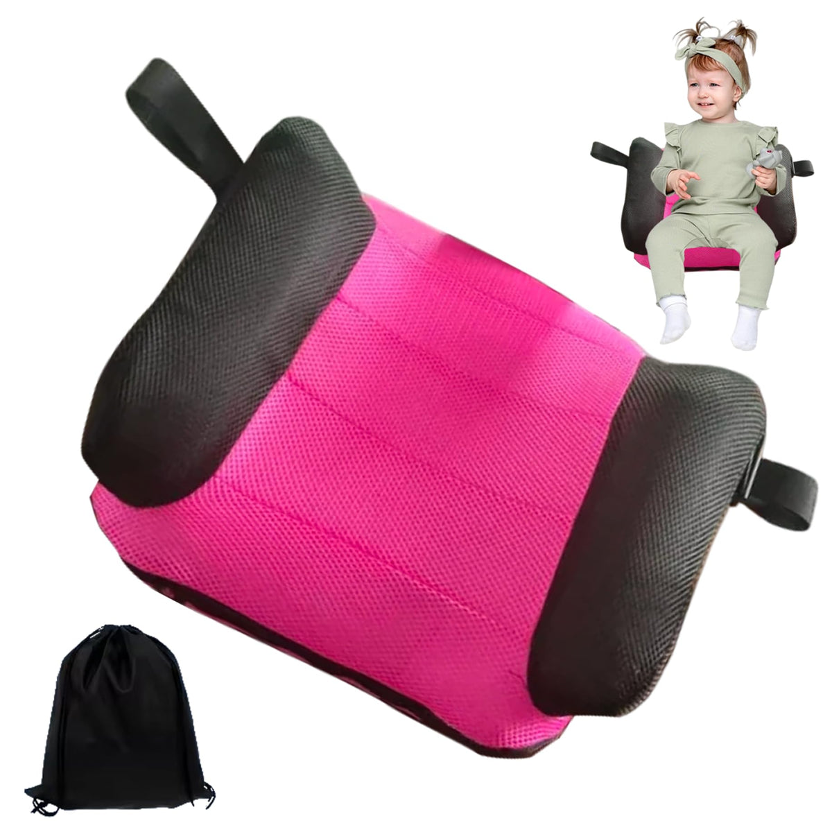 Portable Inflatable Backless Booster Car Seat with Washable Cover T4870