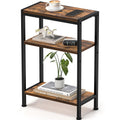 Narrow 3 Tier Slim Side Table Rustic Brown M9443