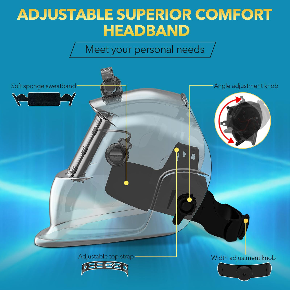 Welding Helmet Auto Darkening Solar Powered D92719