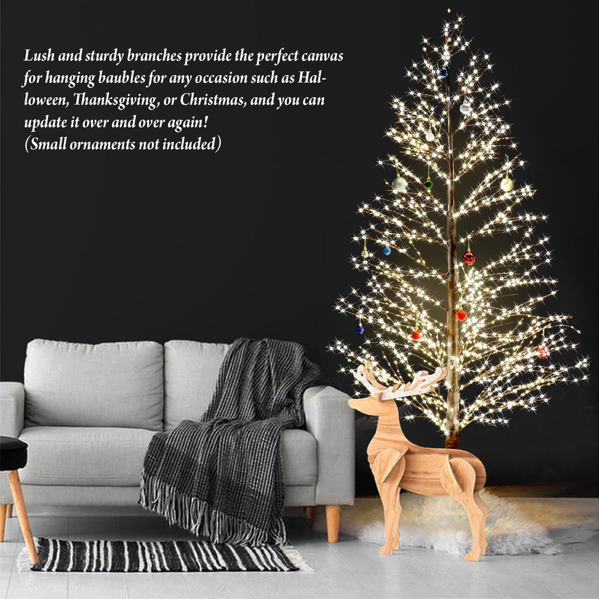 6FT Lighted Birch Tree with 1300 LED Lights Y84531