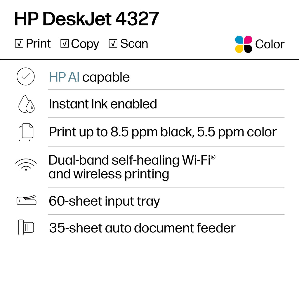 Wireless All-in-One Color Inkjet Printer, Scanner, Copier B526