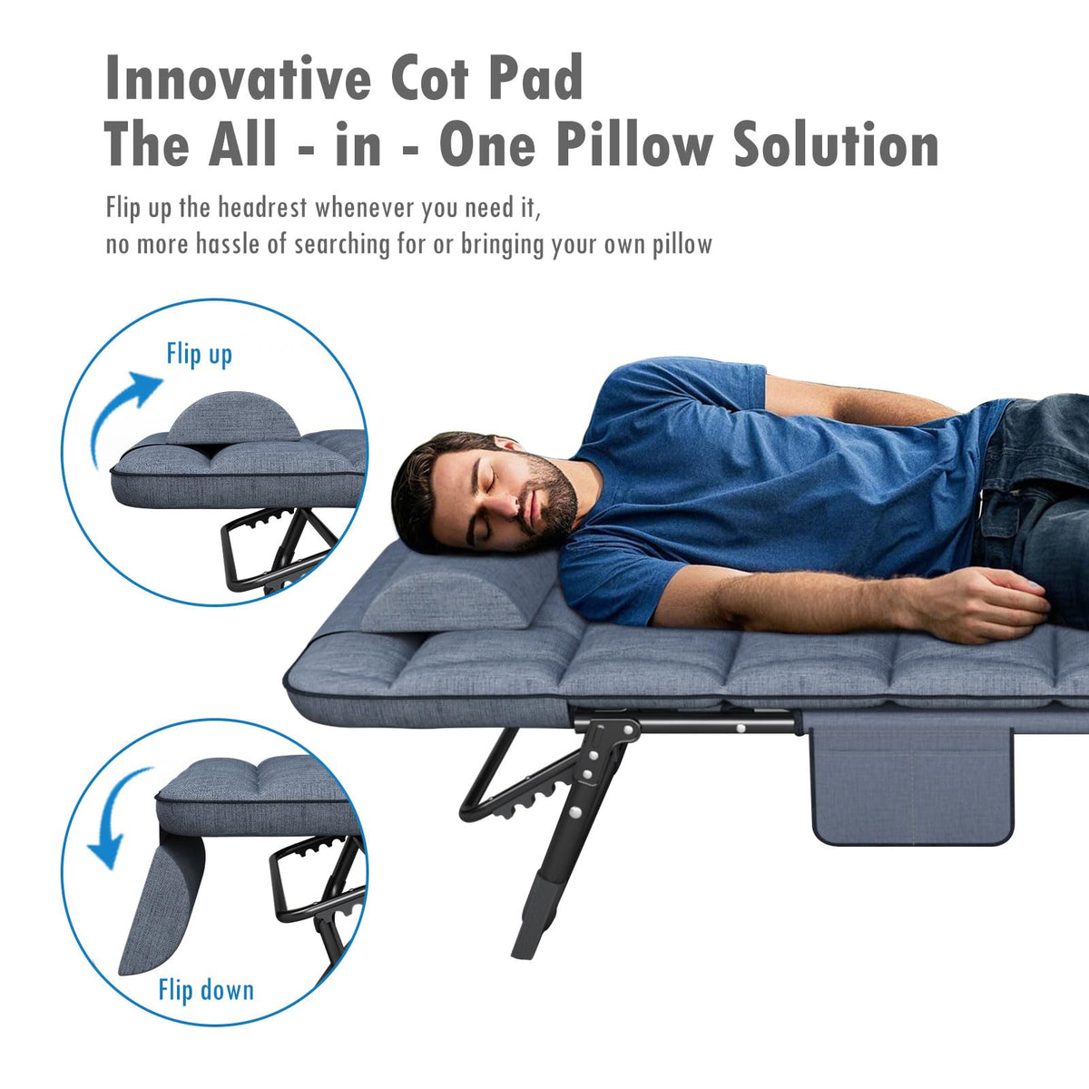 Folding Camping Cot with Pad K5678