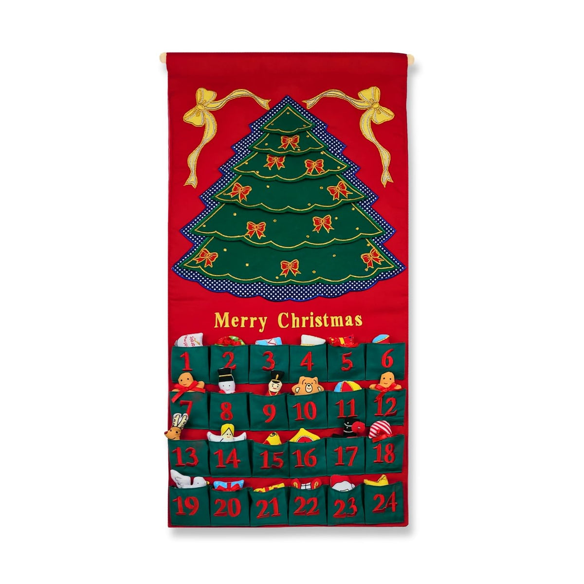 Christmas Advent Calendar with 24 Cloth Ornaments S221