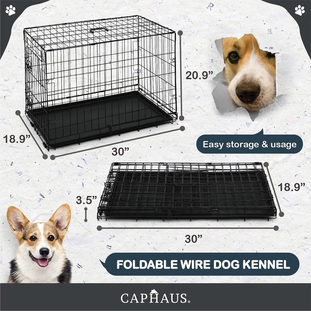 Foldable Wire Metal Dog Crate with Leak-Proof Pan S907702