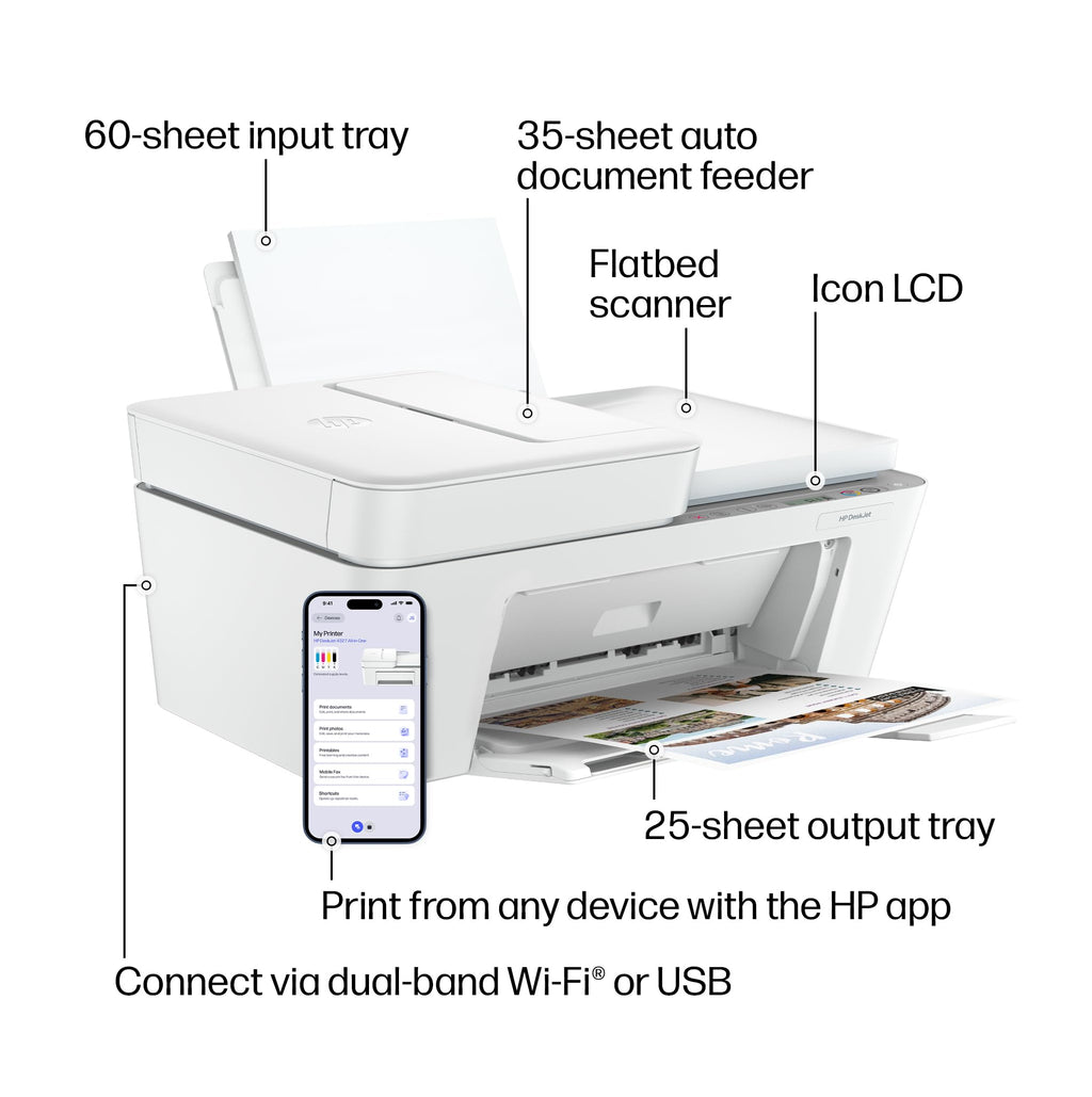 Wireless All-in-One Color Inkjet Printer, Scanner, Copier B526