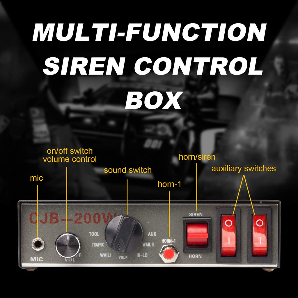 200W 9 Tones Amplifier Police Siren Speaker U511539