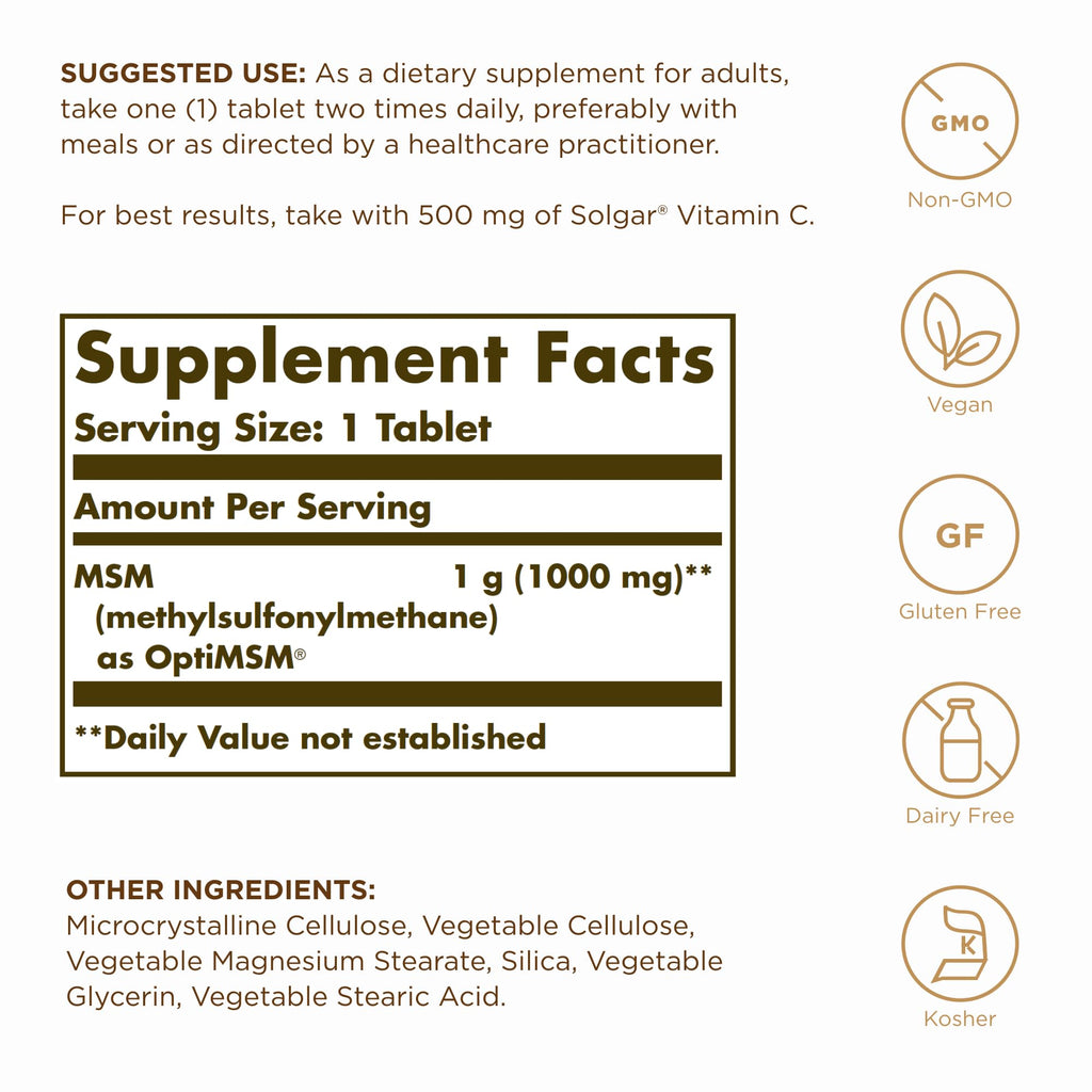 MSM 1000 mg 120 Tablets F814337