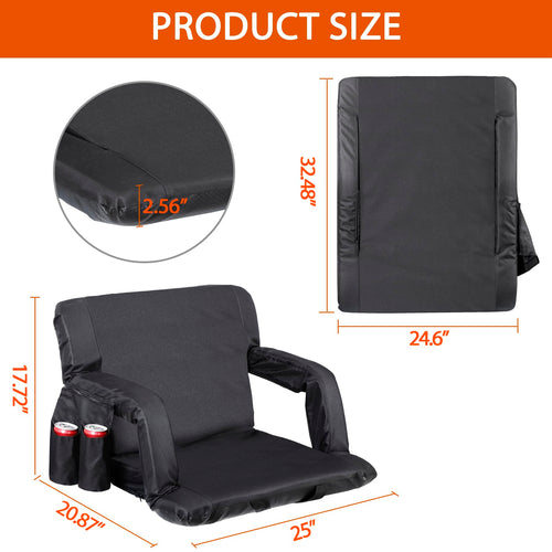 2 Pack Folding Bleacher Chairs with Cushion R59975