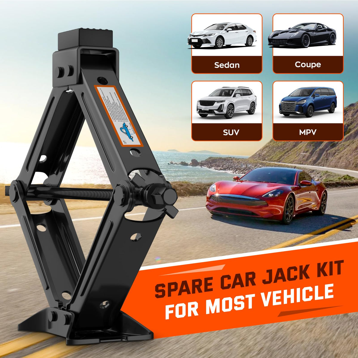 2 Ton Scissor Jack Kit with Lug Wrench X863677