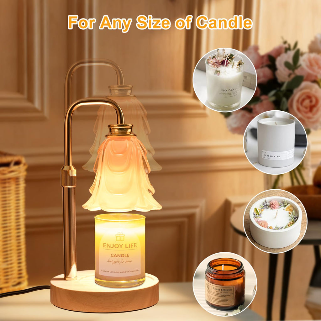 Adjustable Height Candle Warmer Lamp with Timer and Dimmer J9868