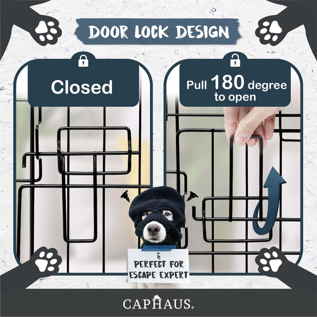 Foldable Wire Metal Dog Crate with Leak-Proof Pan S907702