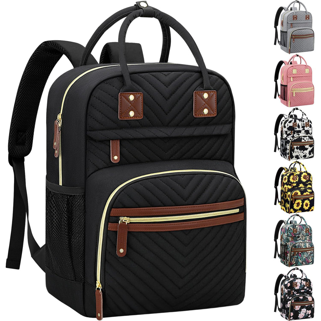 Diaper Bag Backpack with Insulated Pockets Black V8030