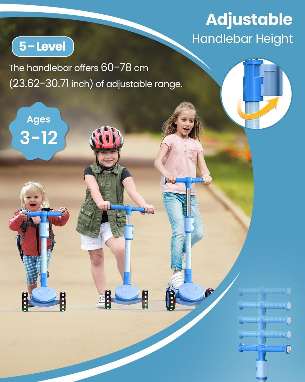 3 Wheel Foldable Kids Scooter with Seat T8771