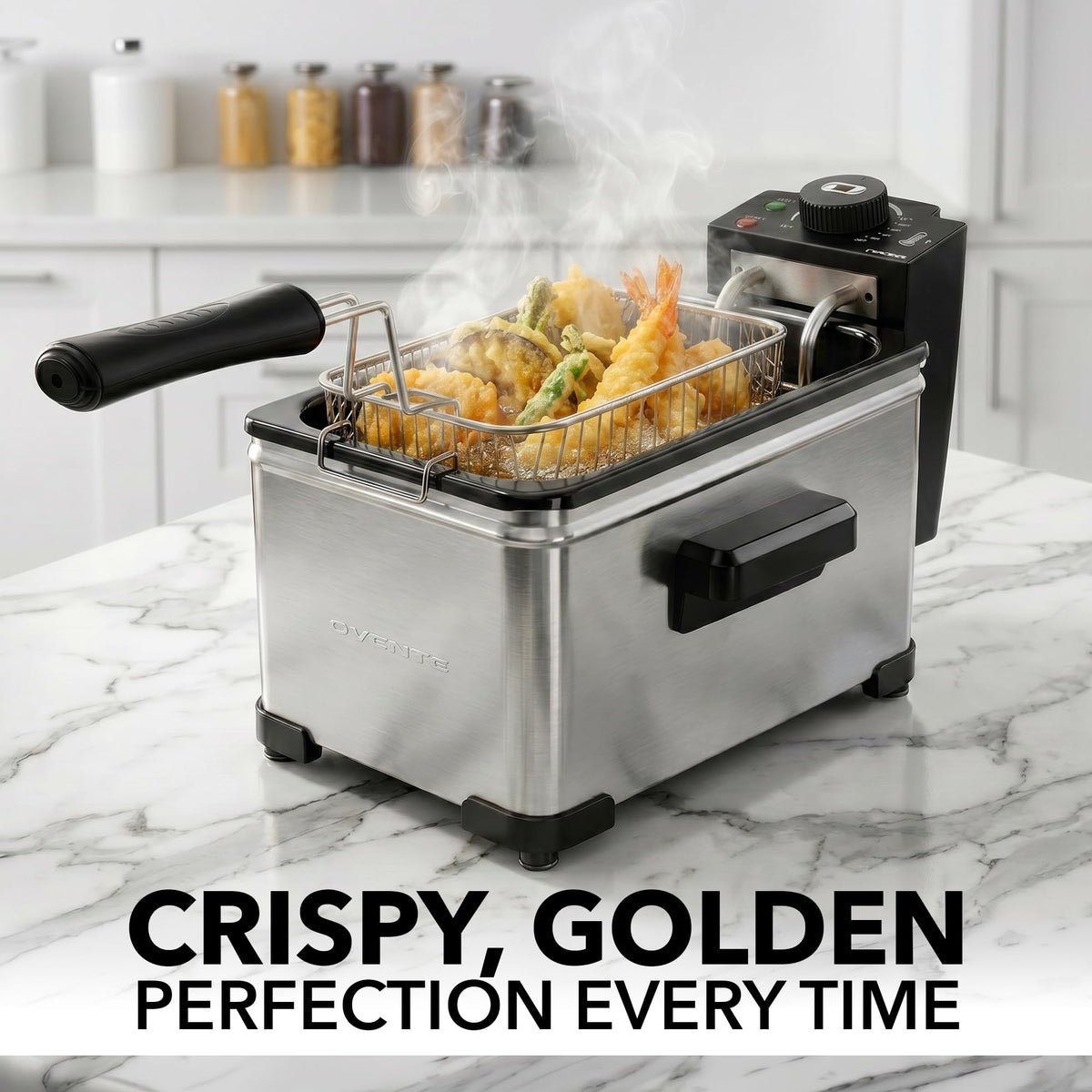 Electric Deep Fryer, 2L Capacity, 1500W, Silver H25532