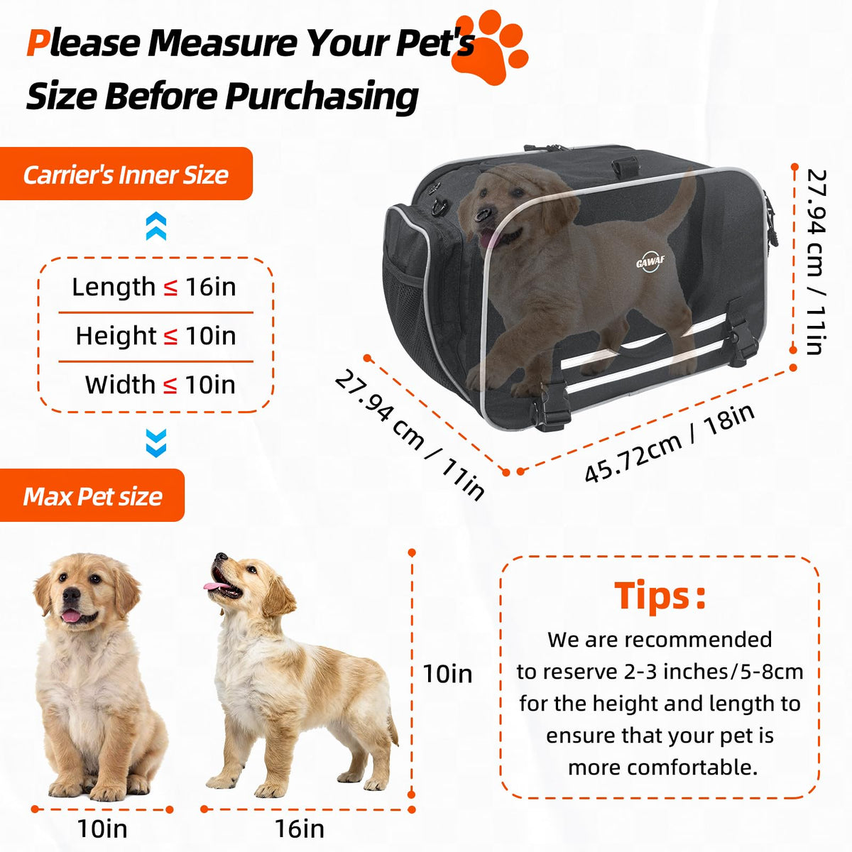 Motorcycle Dog Carrier Expandable for Small Cats Dog Pet Under 17 lbs A705720