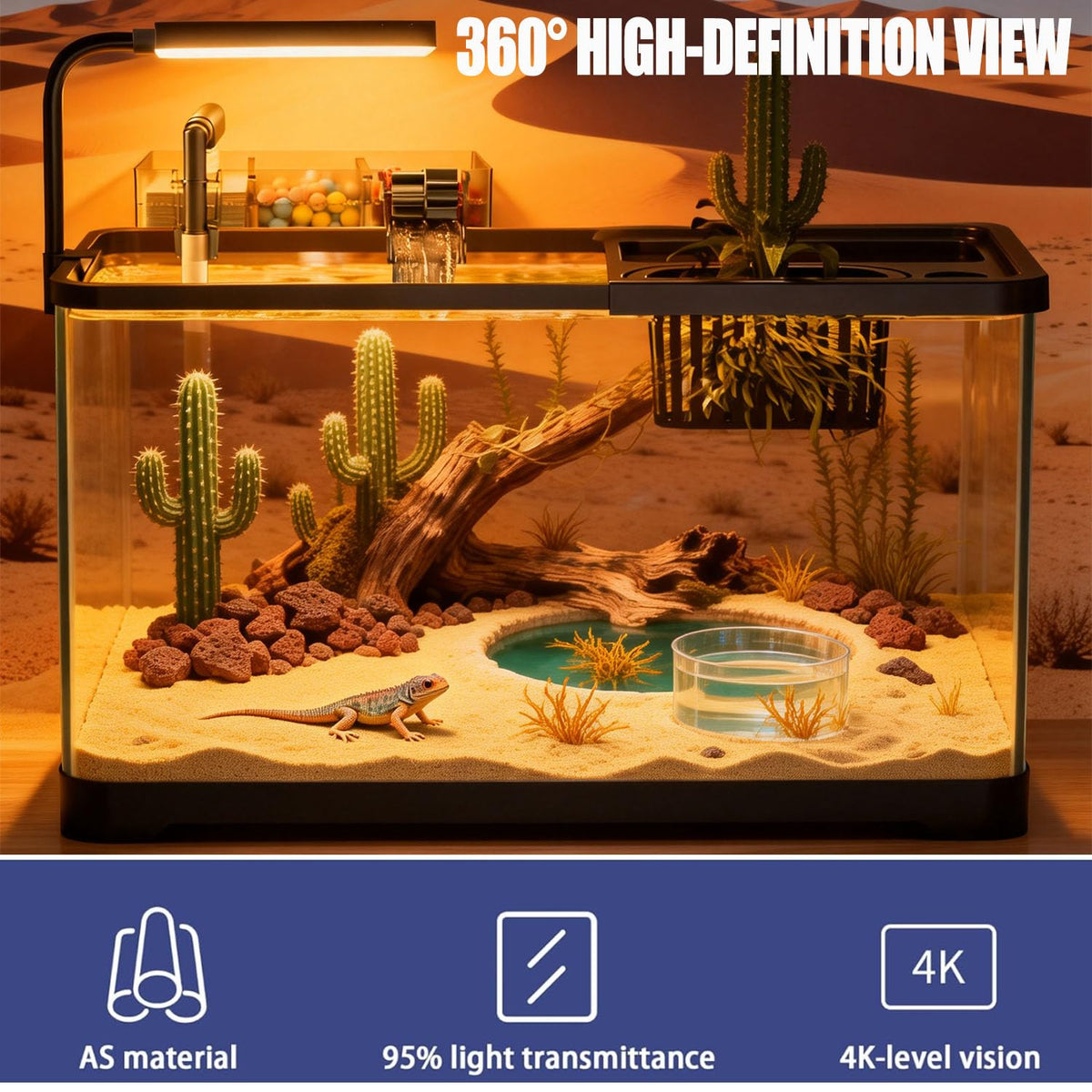 5 Gallon Plastic Fish Tank with Filter and Lid U872188