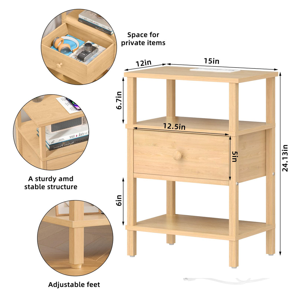 3 Tier Storage End Table Set 2 Q4340