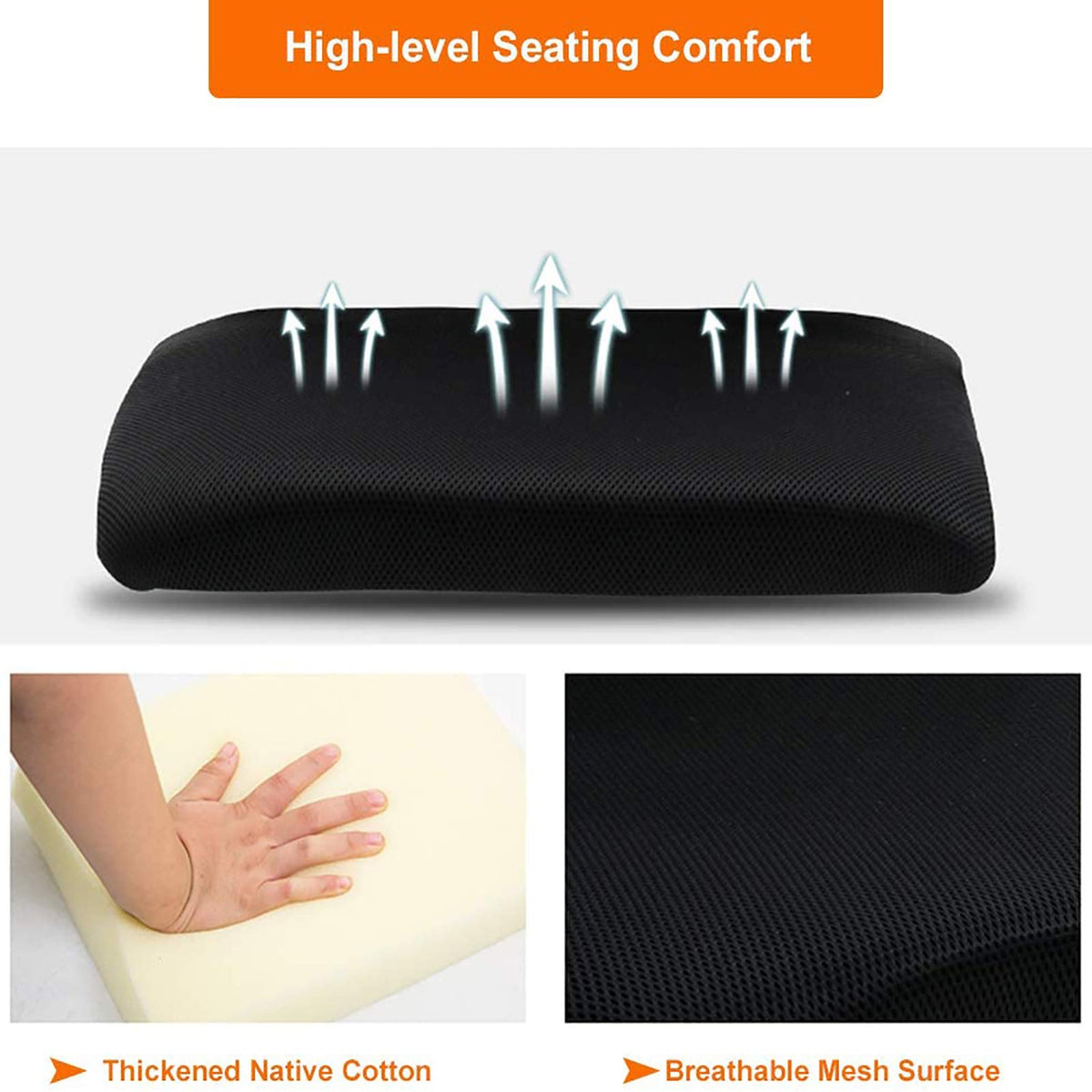 Orange Mesh Ergonomic Office Chair with Lumbar Support H3779