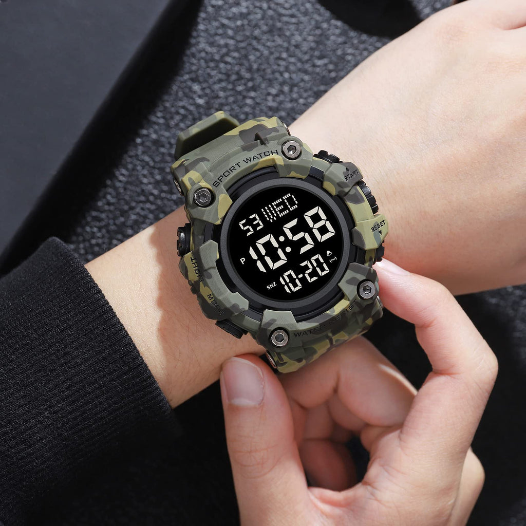 Men Digital Watch Waterproof LED Stopwatch P2249