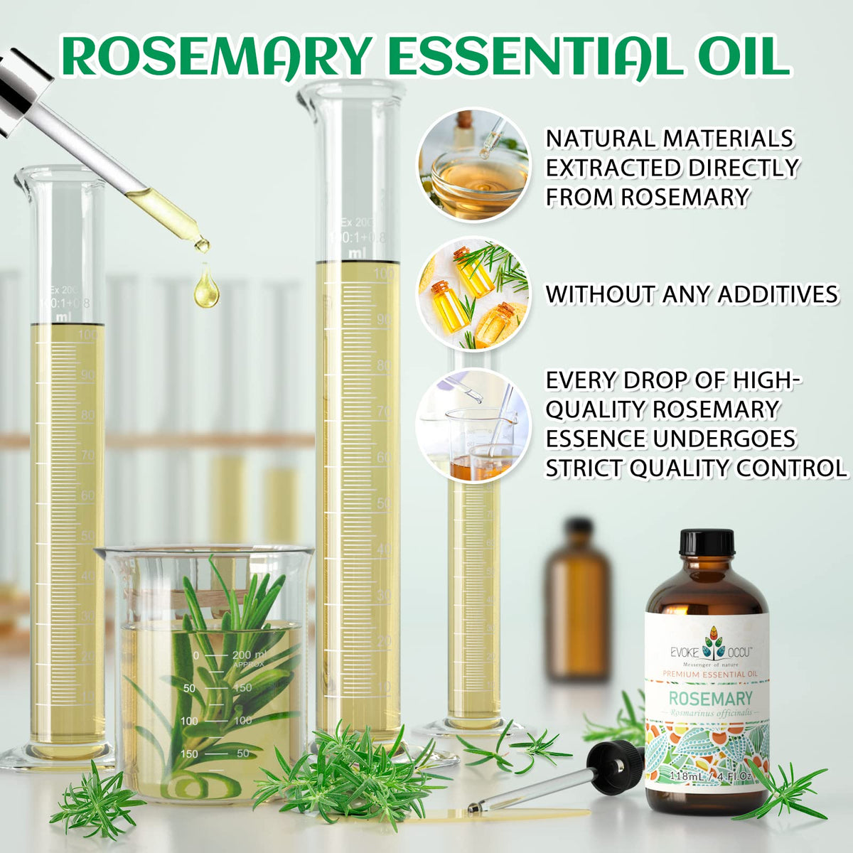 Rosemary Clary Sage Ylang Ylang Geranium Lavender Essential Oil 4 Oz H1607