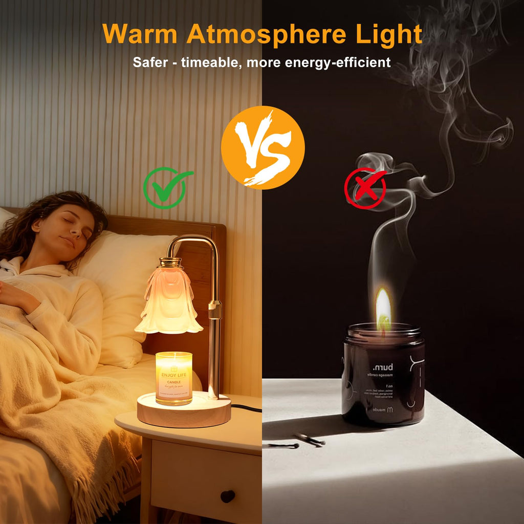 Adjustable Height Candle Warmer Lamp with Timer and Dimmer J9868