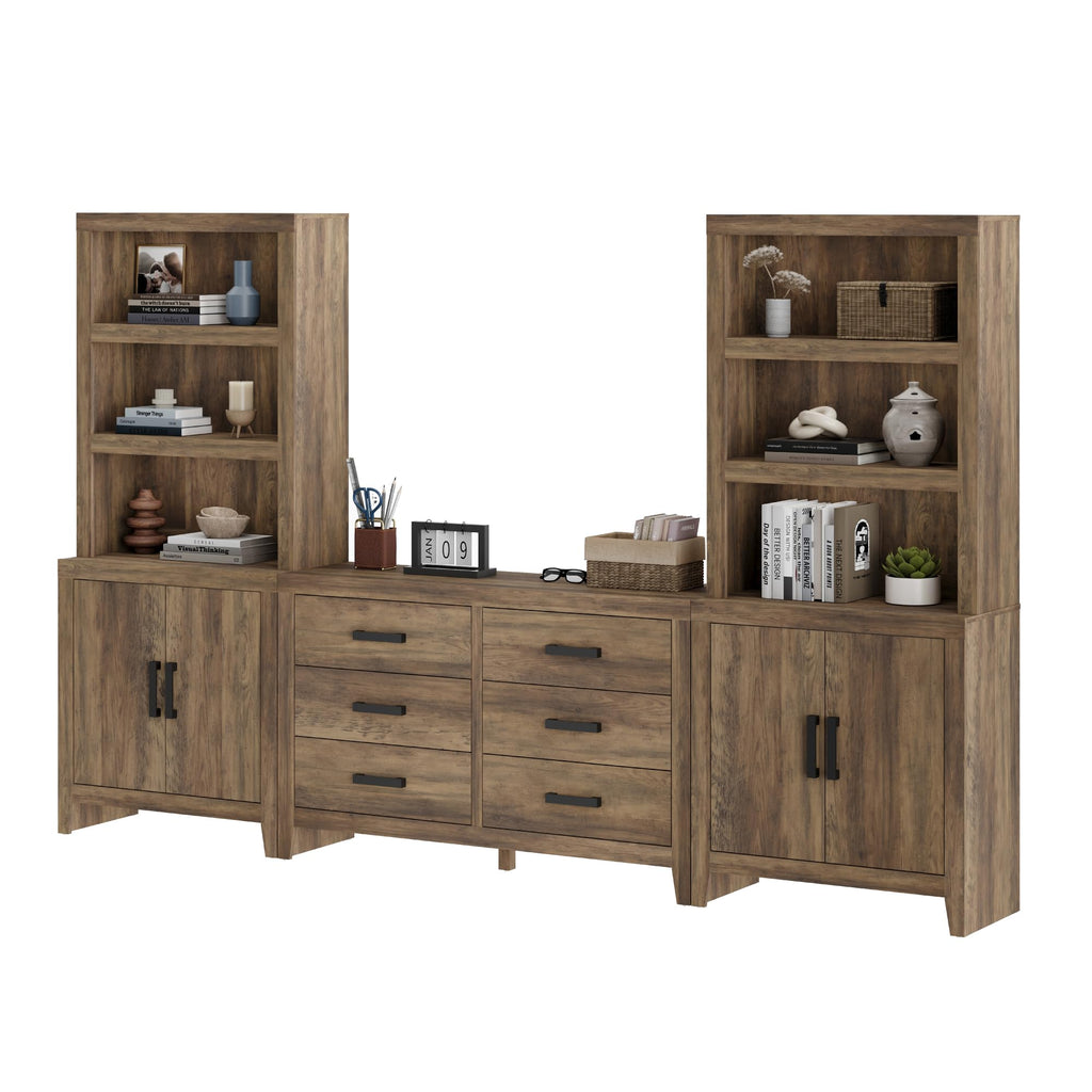 4-Piece Modular Entertainment Center with Bookshelves M685