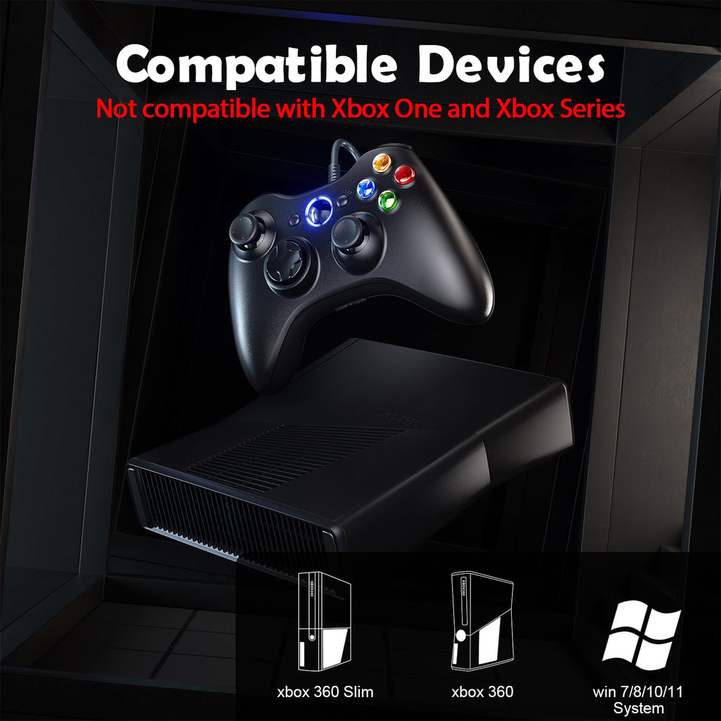 10ft Wired Controller with Upgraded Joystick, Double Shock, 2.5mm Audio Jack - 2 Pack P70292