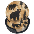 Black Leather Coasters with Holder F277