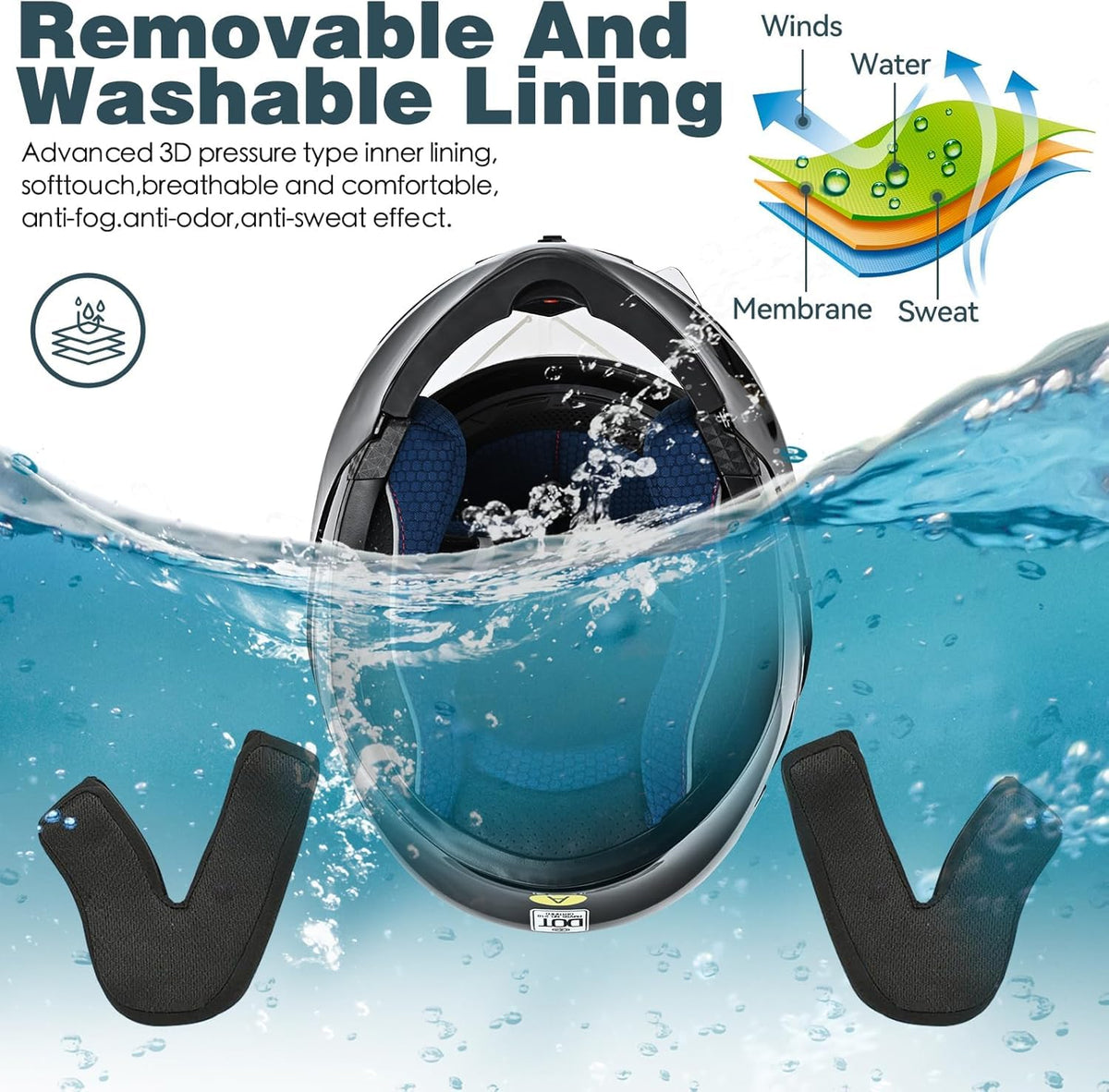 Bluetooth Modular Motorcycle Helmet DOT Approved Dual Visor N259