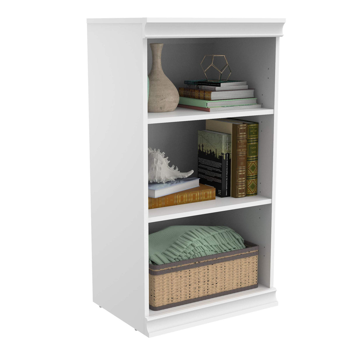 White Modular Storage Shelf Unit with 3 Shelves Z36259