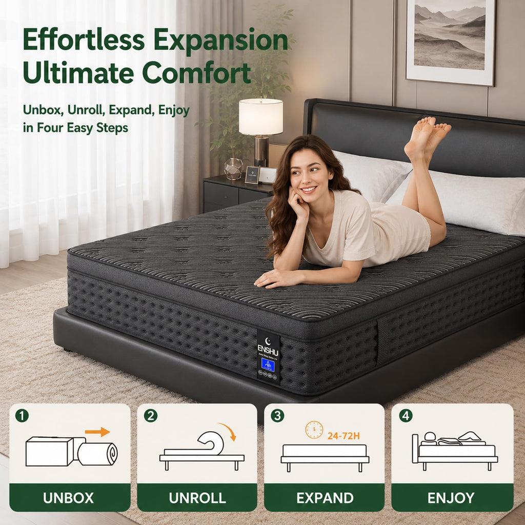 14 Inch Medium Firm Full Pocket Spring Hybrid Mattress O1947