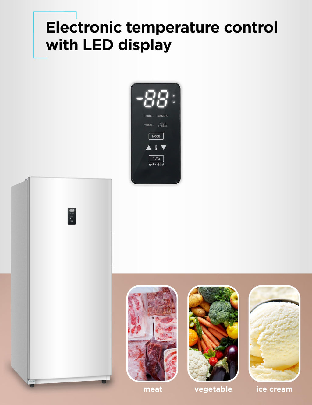 White 17 Cu. Ft. Convertible Freezer Refrigerator H6135