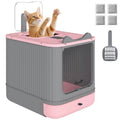 Pink Enclosed Cat Litter Box X3687