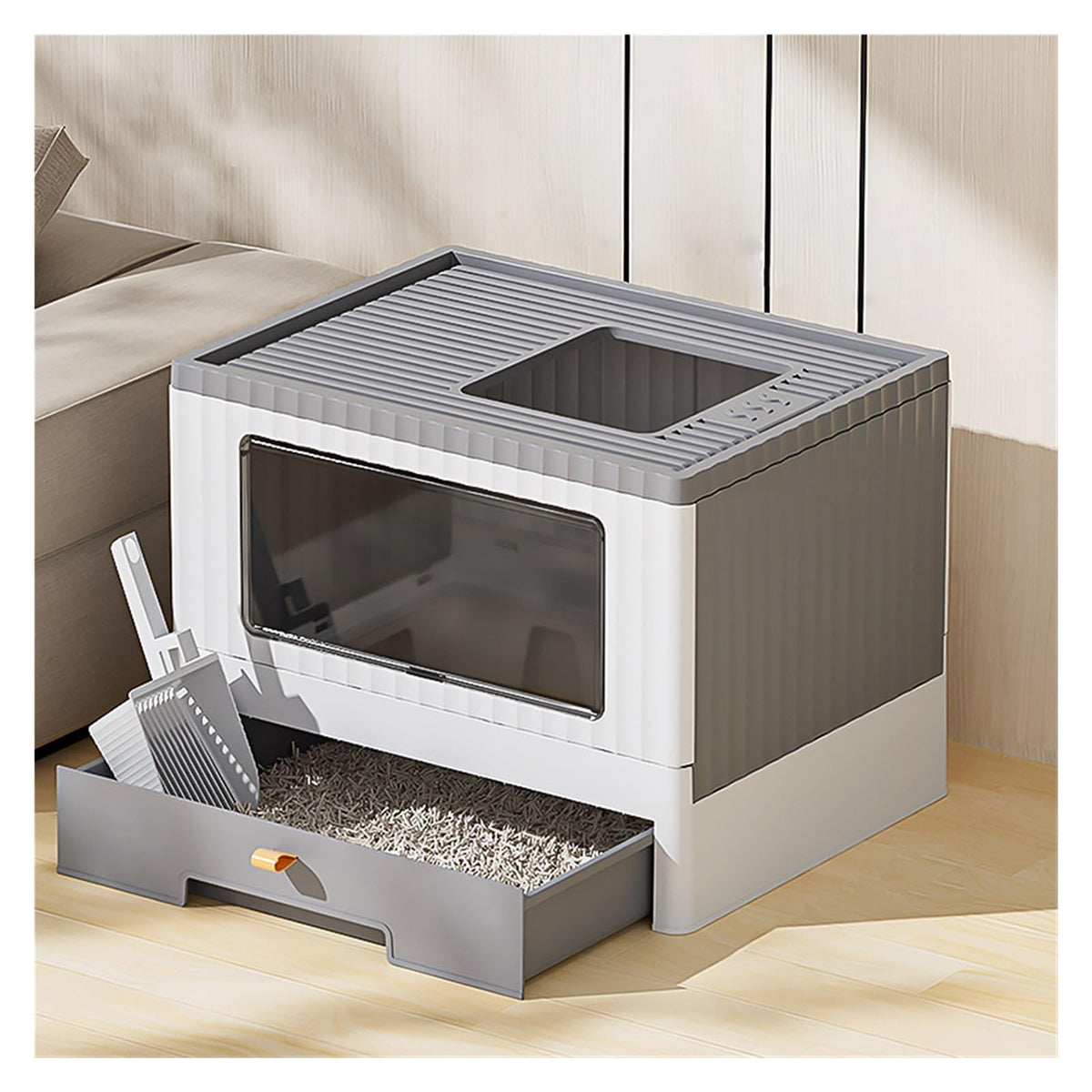 Foldable Cat Litter Box with Lid M17822