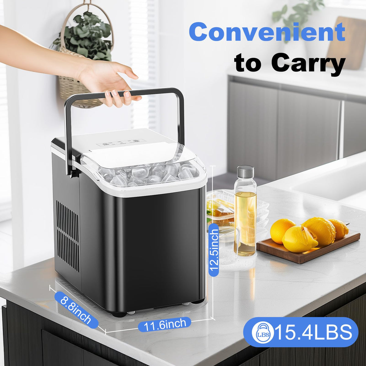 Portable Countertop Ice Maker Machine with Handle U5123
