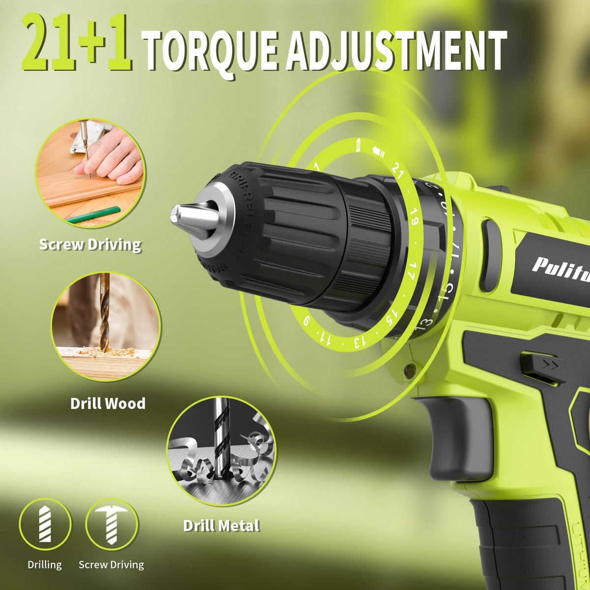20V Cordless Drill Driver with 2 Batteries H91755