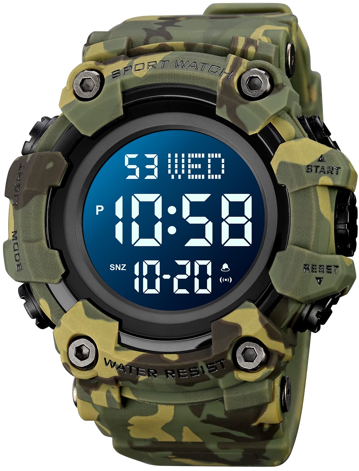 Men Digital Watch Waterproof LED Stopwatch P2249